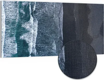 Produktbild von DEQORI Hybrid Leinwand Bild 100x50 cm 'Meereskontraste' Wandbild Glas flach modern