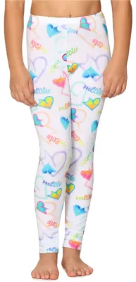 Produktbild von Merry Style Mädchen Lange Leggings aus Baumwolle MS10-337 (Weiß/Herzen/Meow, 158)