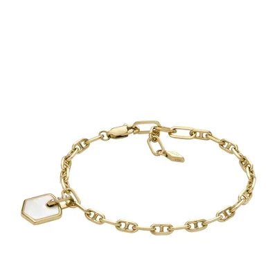 Produktbild von Fossil Armband Damen Heritage Crest Perlmutt Metall Gold-Ton JA7210710