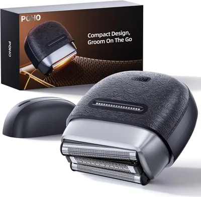 Produktbild von Mini Elektrorasierer Herren SS200, doppelte schwimmende Klingen, gründlich & sanft, USB-C Ladestation, wasserdicht, kabellos, Schwarz
