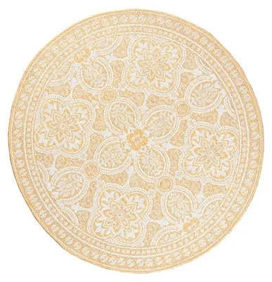 Produktbild von In- & Outdoor Teppich Rund - Summer Oriental Gelb