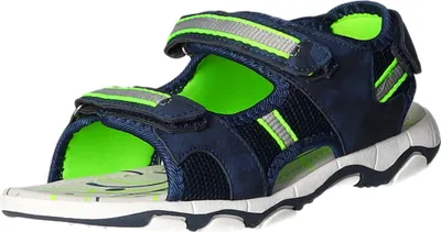 Produktbild von Sommer-Sandalette aus glattem Kunstleder mit Klettverschluss in Blau, Modell GSS22-010-NA