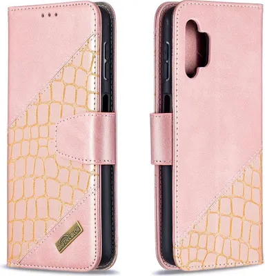 Produktbild von Samsung Galaxy A32 5G Hülle - BINFEN Croco Klapphülle - Roségold
