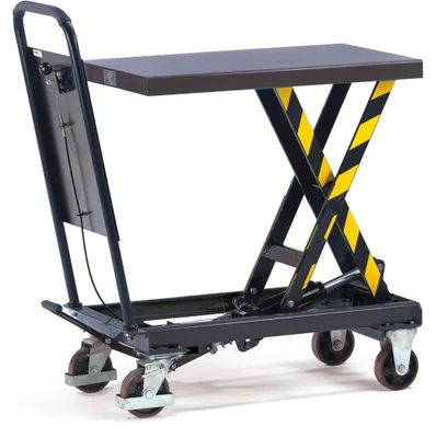 Zdjęcie produktu dla Wózek z podnośnikiem hydraulicznym do 250 kg, powierzchnia ładunkowa 830 x 500 mm