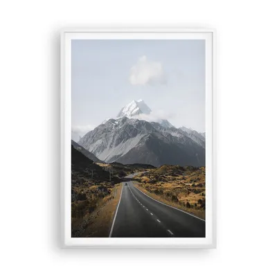 Produktbild von Gerahmtes Poster - Weißer Rahmen - Weg Berg Gipfel - 70x100 cm - Wand Bild - Wanddeko - Wandbilder - Kunstposter - Wandposter - Bilderrahmen - Bilder - Kunstdruck - Wanddekoration - P2WPA70x100-4833