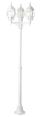Zdjęcie produktu dla BRILLIANT zewnętrzna lampa podłogowa Istria | oświetlenie zewnętrzne | aluminium/szkło | biały | 3-płomienny | IP23 | ochrona przed deszczem | 3x E27 maks. 60 W
