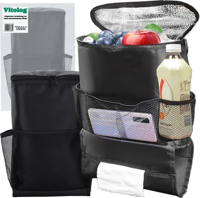 Image de Organiseur de siège thermique pour la voiture, sac thermique, noir, 27 x 22 x 12 cm