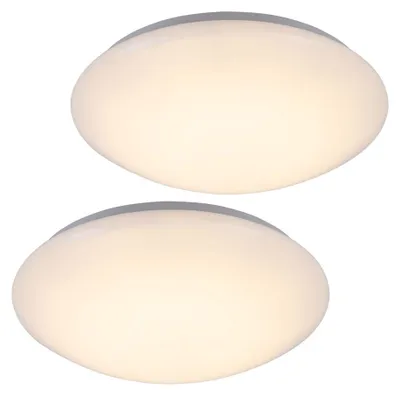 Produktbild von 2er Set LED Deckenleuchte, Metall, weiß, D 34,5 cm