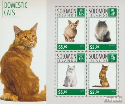 Produktbild von Briefmarken Salomoninseln 2014 Mi 2952-2955 Kleinbogen (kompl. Ausg.) postfrisch Katzen