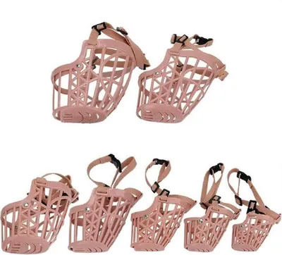 Produktbild von 7-teiliges Set aus Kunststoff-Maulkorb für Hunde, Anti-Bissschutz, verstellbare Haustierkorb-Masken, Hundetraining-Mundabdeckung, Netz-Käfig, atmungsaktiv, bequem