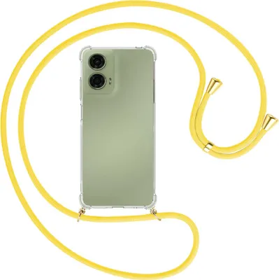 Produktbild von Handykette Backcover-Schutzhülle mit Band (Metall goldfarben) für Motorola Moto G24 - gelb