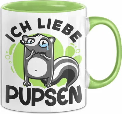 Produktbild von Furzer Tasse Geschenk Ich Liebe Furzen Vater Papa Stinktier Becher (Grün)