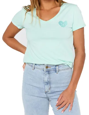 Produktbild von RIP CURL Women Shirt Heart V Neck light aqua XS