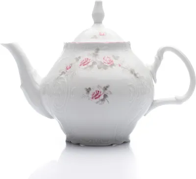 Zdjęcie produktu dla Dzbanek do herbaty Thun 1794, 1,2 l, czeska porcelana, Bernadotte, różowy, różowe paski, Thun