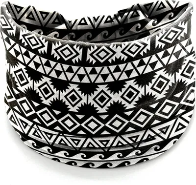 Produktbild von Breites, schweißabsorbierendes Sport-Stirnband, schnelltrocknend, dehnbar, für Damen, Bohemia-Stil, Karomuster, Yoga-Kopftuch, Haar-Accessoires, Dunkelgrau
