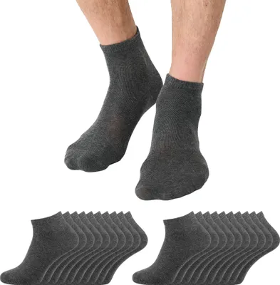 Produktbild von NUR DIE Herren Sneakersocken 20-Pack Classic unifarben hautsympathisch - mittelgraumelange - Größe 39-42