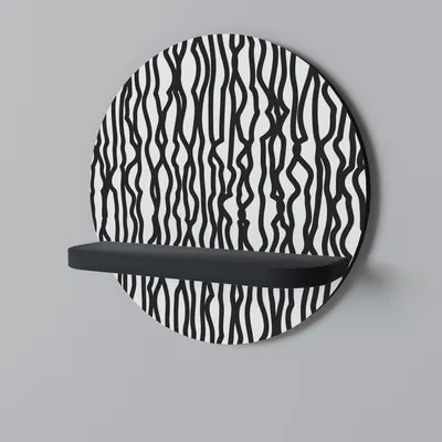 Produktbild von SPACEREBELS Wandregal Holz - dekoratives Hängeregal - Schweberegal für Wohnzimmer - Regalbrett Kinderzimmer Schlafzimmer - Rundes Regal für Wände - 34 x 34 Schwarzes Finish