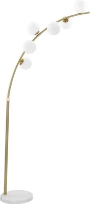 Zdjęcie produktu dla Lampa podłogowa Lampada 130 x 220 x 45 cm metal szkło złoty biały