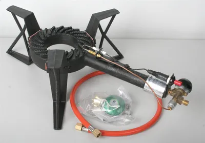 Produktbild von Gasbrenner Hockergaskocher 3 Bein 7,5kw Piezozündung Schlauch 80cm