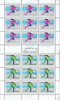 Produktbild von Briefmarken Jugoslawien 1980 Mi 1821-1822 Kleinbögen (kompl.Ausg.) postfrisch Olympische Winterspiele