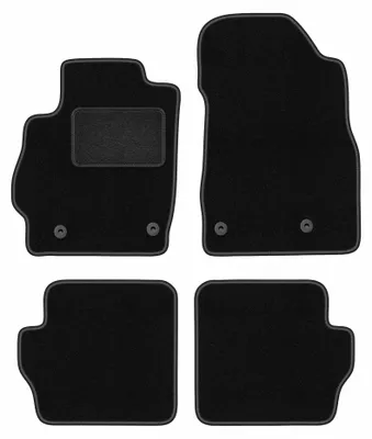 Produktbild von Velours-Fußmatten für Mazda 2 II 2007-2015 (Schrägheck) – 4-tlg, Schwarz, passgenau – Wielganizator LUX