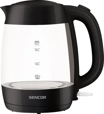 Image de Bouilleur à verre Sencor SWK 7301BK, 2200W, 1,7L, éclairage LED, filtre lavable, arrêt automatique, noir