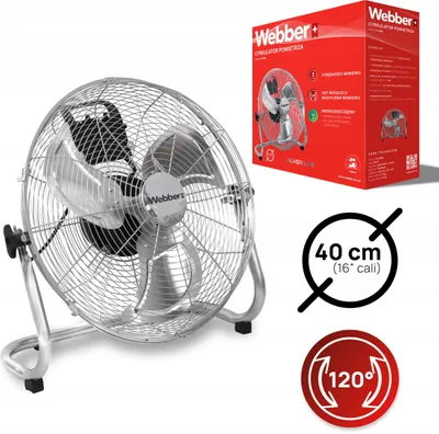 Immagine prodotto di Ventilatore da pavimento WEBBER Circolatore d'aria Ø40 cm – Silenzioso e potente, grande ventilatore da pavimento