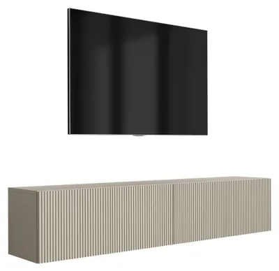 Zdjęcie produktu dla Szafka pod telewizor z żłobkowanymi frontami, kolor kaszmir, 170 × 32 × 33,6 cm