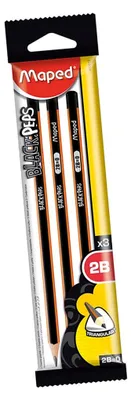 Produktbild von Maped M850012 Bleistifte Black Peps 2B 3 Stück Dreikant Stifte Schule