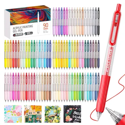 Acrylmarker-Set 90 Stück, 0,7 mm, feine Spitze, wasserbasiert