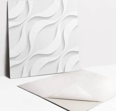 Obrázok produktu pre Samolepiace vinyleové dlaždice - Nálepky na Stenu - Podlahu - Sada 9 Kusov - 30x30 cm - Pravidelné vlny