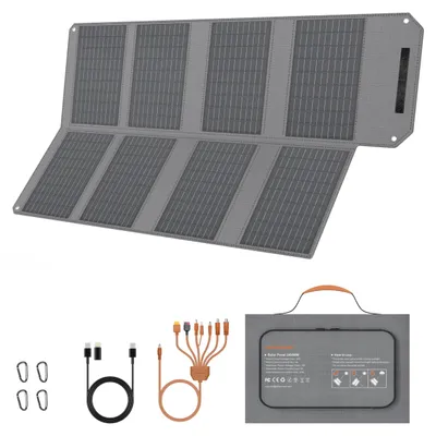 Faltbares Solarpanel 80 W, tragbar, 23% Wirkungsgrad, USB-C, USB-A, DC