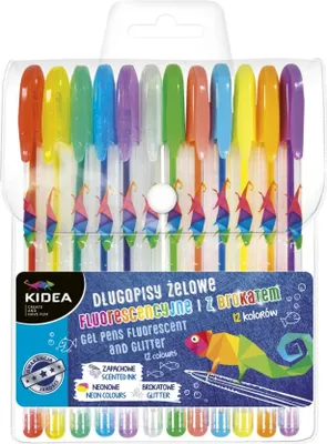 Produktbild von Kidea Długopisy żelowe 12 kolorów