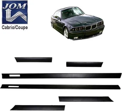 Produktbild von JOM Türleisten SET Zierleisten schwarz passt für BMW 3er E36 Coupe Cabrio Serie + M