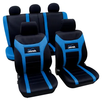 Produktbild von Auto Sitzbezüge Universal Komplett Set 11-teilig - Super-Speed blau, Eco Class mit SAB 1 Vario