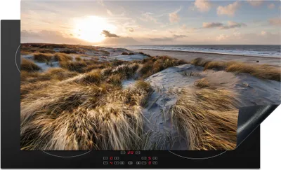 Produktbild von KitchenYeah© Herdabdeckplatte Strand - Meer - Scheveningen - Niederlande , 91x52cm, Küche Deko, Glaskeramikkochfeld Herdabdeckung, Abdeckplatte fùr Kochfeld