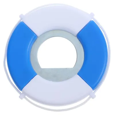 Rettungsring-Flaschenöffner, 9 cm, Kunststoff/Metall, Kronkorkenöffner