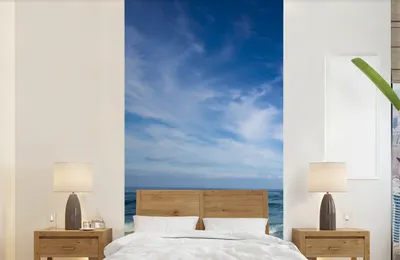 Produktbild von Japanischer Strand-Fotobehang blauwe Wellen 120 x 240 cm