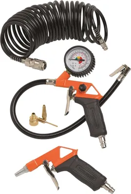 Produktbild von Aufblaspistole Druckluftpistole 6-tlg. Set Luftdruckmesser Druckluftschlauch