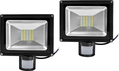 Produktbild von Greenmigo 2pcs 30W LED Fluter SMD Strahler mit PIR Bewegungsmelder,120° Fluter IP65 Wasserdicht Aluminiumkörper Schwarz Warmweiß