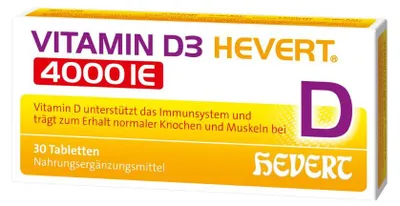 Produktbild von Vitamin D3 Hevert 4000 IE Tabletten, 30 St. Tabletten