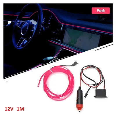 Produktbild von LED-Dioden-Leuchtstreifen für das Armaturenbrett (Innenraum), rosa Licht, 12 V, 1 m, Ambientebeleuchtung