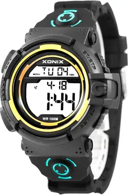 Produktbild von Digitale Uhr mit Quarzwerk, 100m wasserdicht, Stoppuhr, Alarm, Datum, antiallergisch