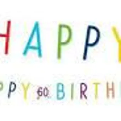 Produktbild von 60. Geburtstag Happy Birthday Girlande 1,8m