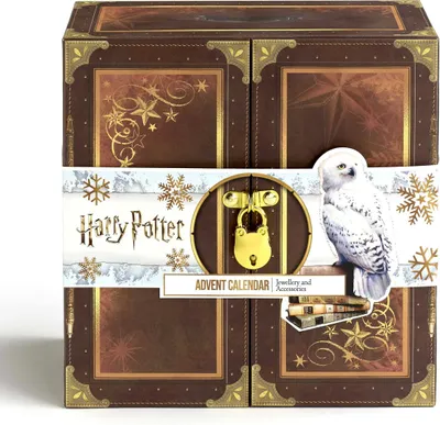 A Harry Potter themed advent calendar designed to look like a treasure chest.
