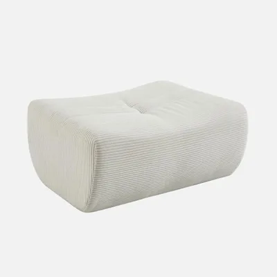 Produktbild von sweeek - Hocker, Fußhocker mit Cordbezug für Sessel und Sofas - Creme