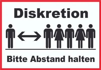 Produktbild von Diskretion Bitte Abstand halten Schild Rücksichtnahme A1 (594x841mm)