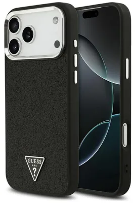 Obrázek produktu pro Pouzdro Guess Glitter Triangle Logo MagSafe pro iPhone 17 Pro Max - černé