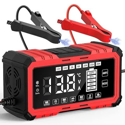 Zdjęcie produktu dla Ładowarka samochodowa 20A automatyczna 12V 24V akumulator motocykl
