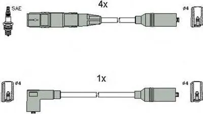 Produktbild von HITACHI 134831 Zündkabelsatz Zündleitungssatz